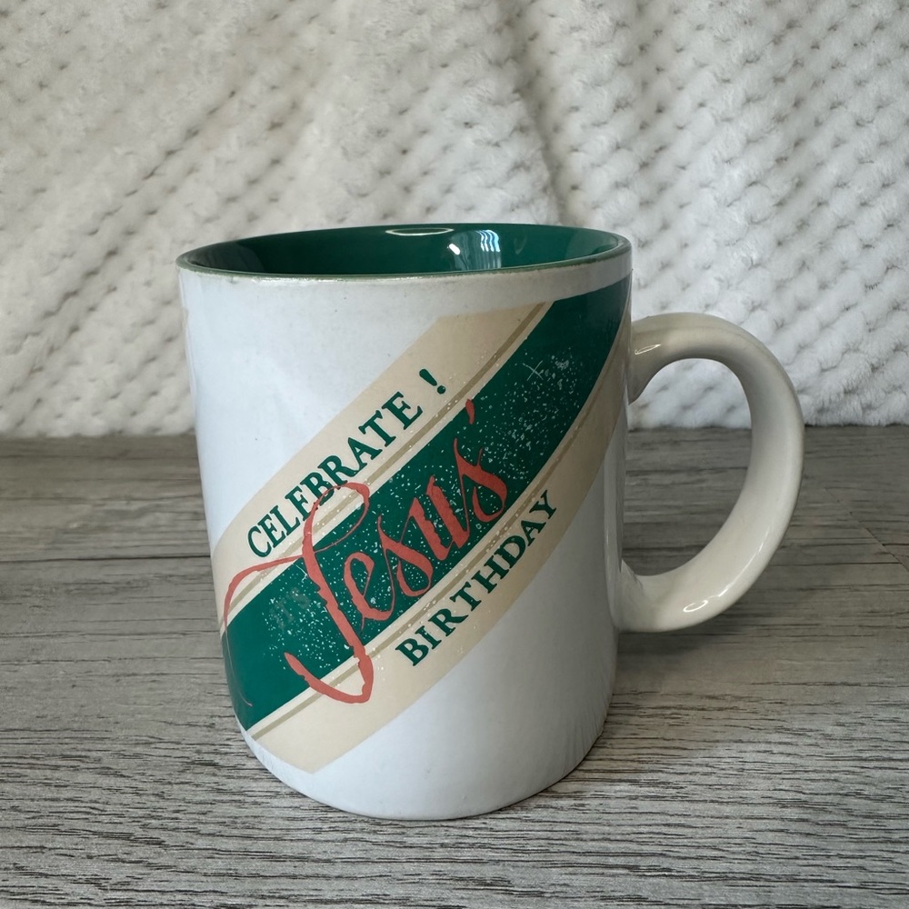 Vintage 1991 Celebrate Jesus’s‎ Birthday Christmas Mug Made In Korea
